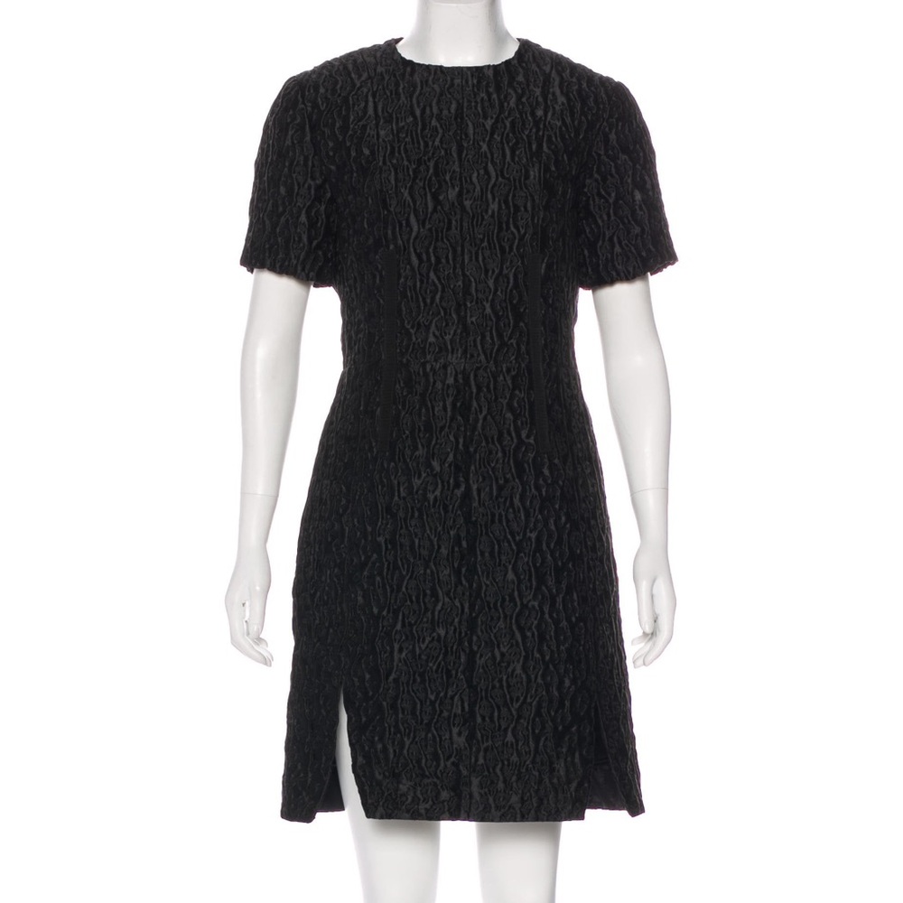 Carven A-Line Black Textured Mini Dress